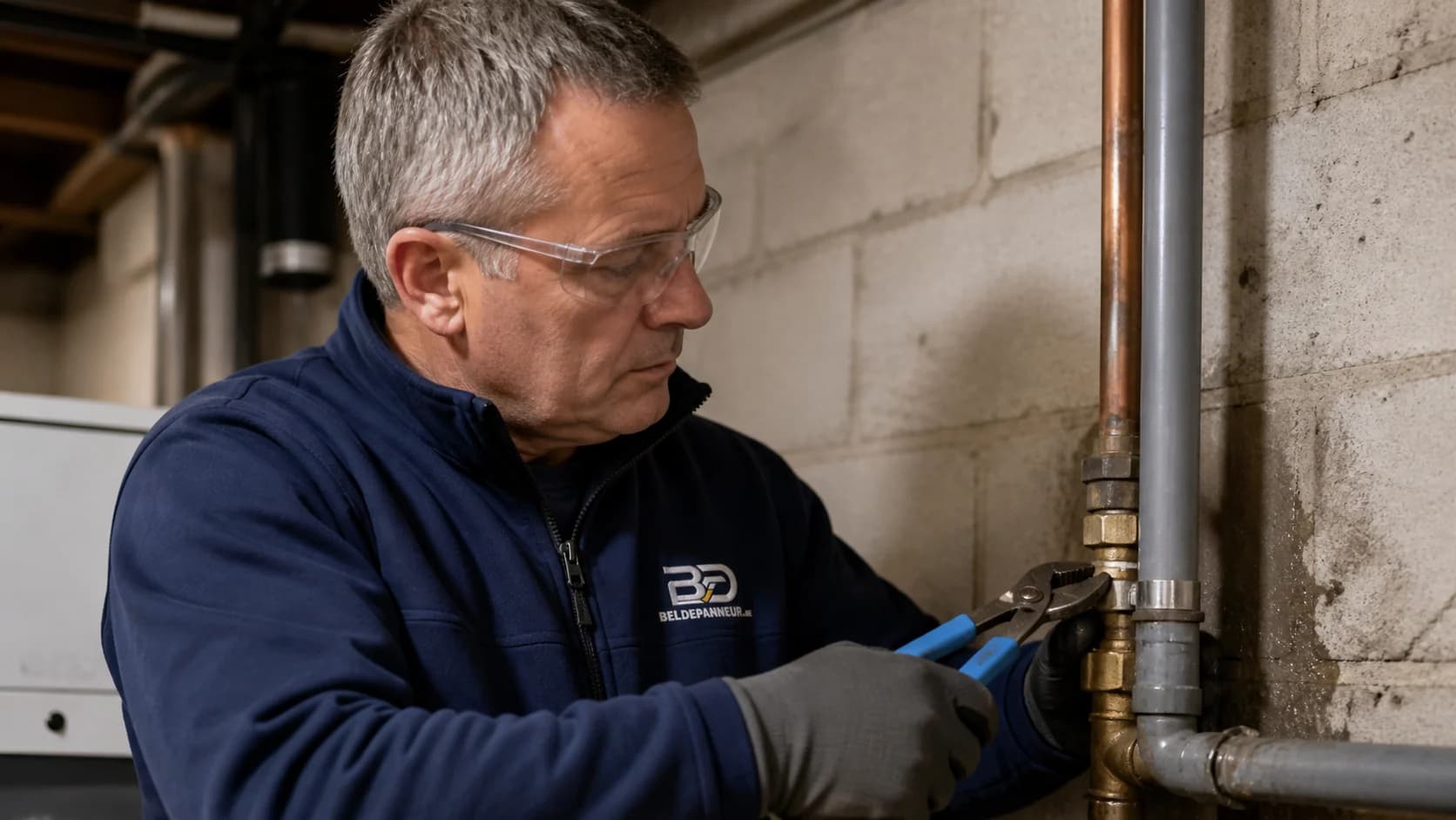 Réparation d’une canalisation apparente